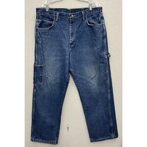 Bulwark FR Jeans Mens 38x30 Blue Fire Resistant Carpenter Straight Work Denim